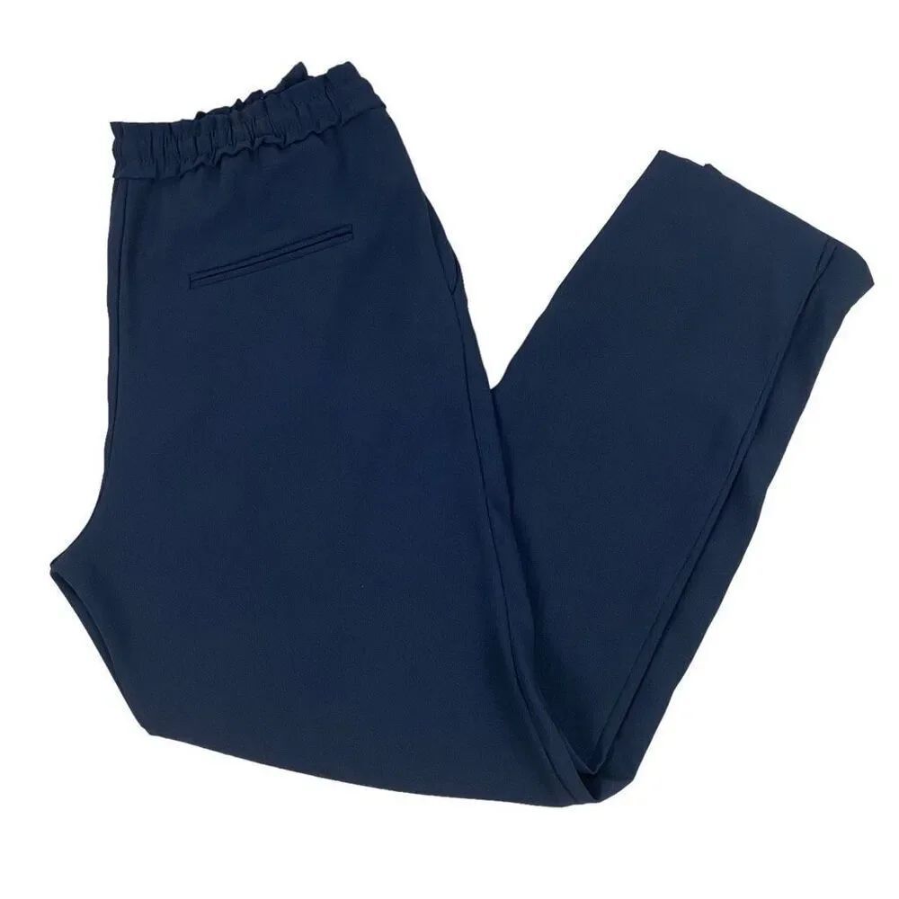 Zara Basic Navy Pull On Drawstring Pant size XS